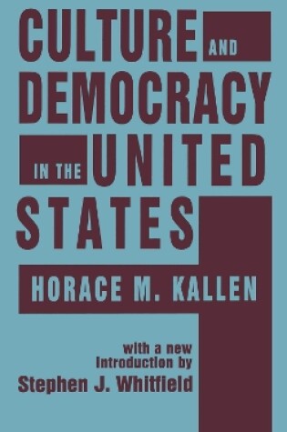 Cover of Culture and Democracy in the United States