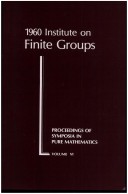 Cover of Institute on Finite Groups, 1960