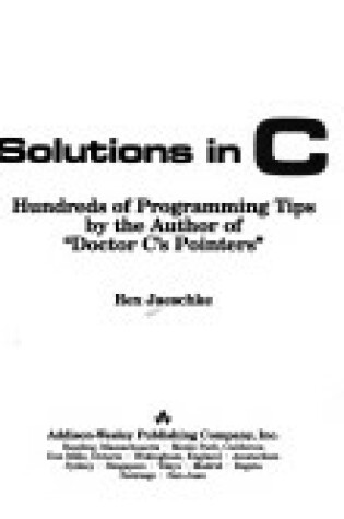 Cover of Solutions in C.