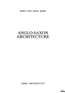 Cover of Anglo-Saxon Architecture