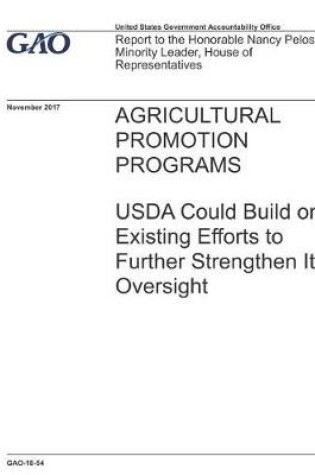 Cover of Agricultural Promotion Programs