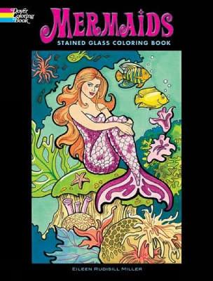 Book cover for Mermaids Stained Glass Coloring Book