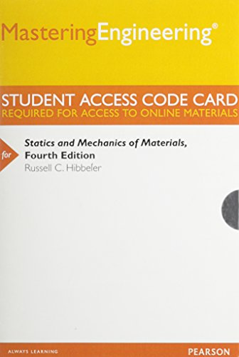 Book cover for Mastering Engineering without Pearson eText -- Standalone Access Card -- for Statics and Mechanics of Materials