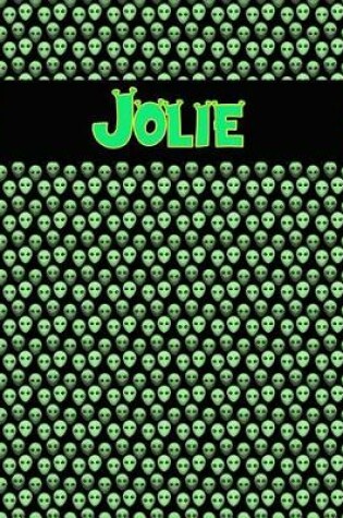 Cover of 120 Page Handwriting Practice Book with Green Alien Cover Jolie