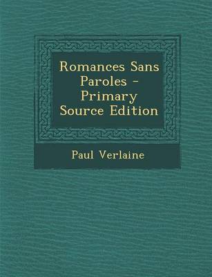 Book cover for Romances Sans Paroles - Primary Source Edition