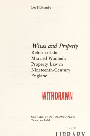 Cover of Wives and Property