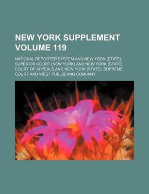 Book cover for New York Supplement Volume 119