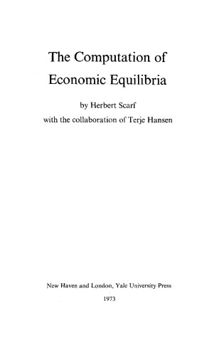 Cover of Computation of Economic Equilibria