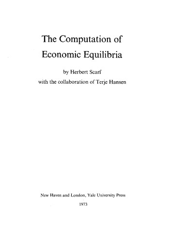 Cover of Computation of Economic Equilibria