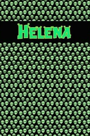 Cover of 120 Page Handwriting Practice Book with Green Alien Cover Helena