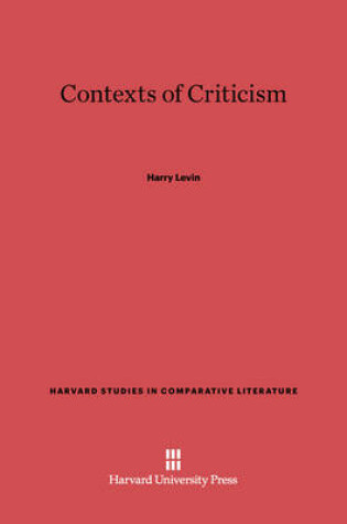 Cover of Contexts of Criticism