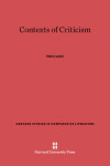 Book cover for Contexts of Criticism