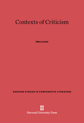 Book cover for Contexts of Criticism