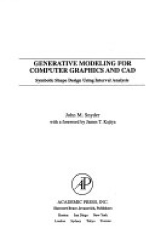 Cover of Generative Modeling for Computer Graphics and CAD