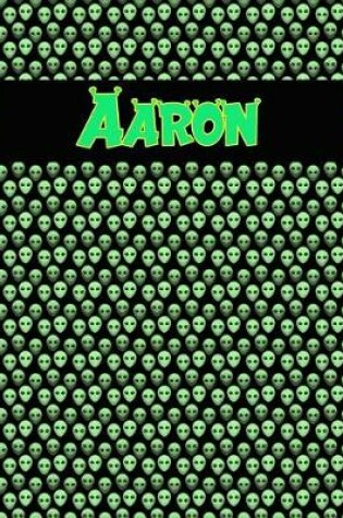 Cover of 120 Page Handwriting Practice Book with Green Alien Cover Aaron