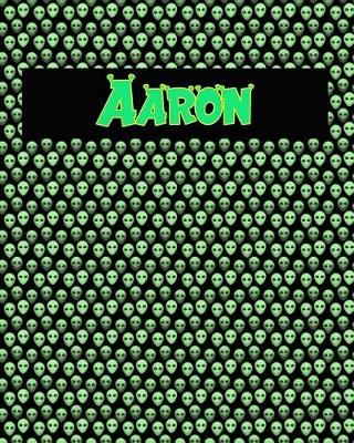 Book cover for 120 Page Handwriting Practice Book with Green Alien Cover Aaron