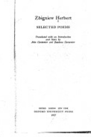 Cover of Selected Poems