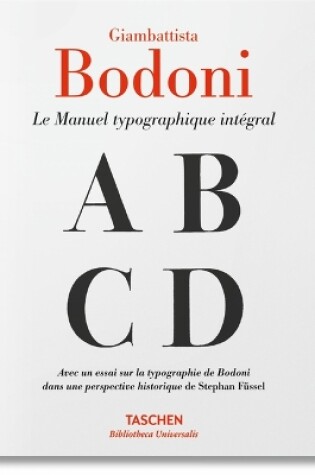 Cover of Giambattista Bodoni. Manuel Typographique