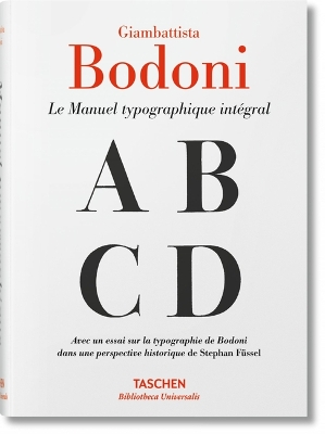 Book cover for Giambattista Bodoni. Manuel Typographique