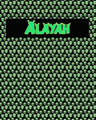 Book cover for 120 Page Handwriting Practice Book with Green Alien Cover Alayah