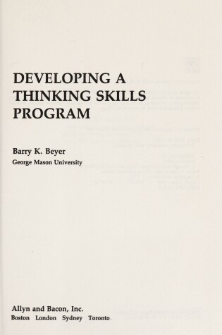 Cover of Developing Thinking Skills %%%