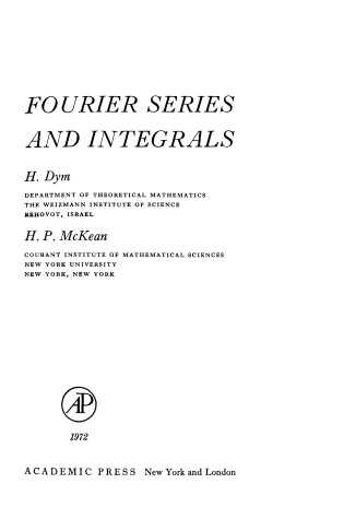 Cover of Fourier Series and Integrals