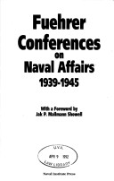 Book cover for Fuehrer Conferences on Naval Affairs, 1939-1945