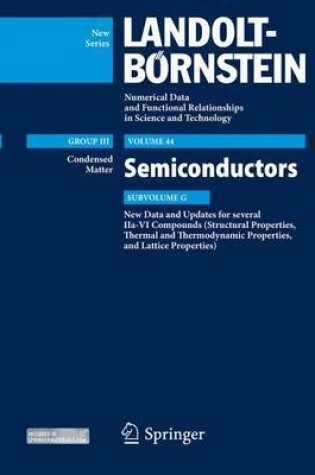 Cover of New Data and Updates for several IIa-VI Compounds (Structural Properties, Thermal and Thermodynamic Properties, and Lattice Properties)