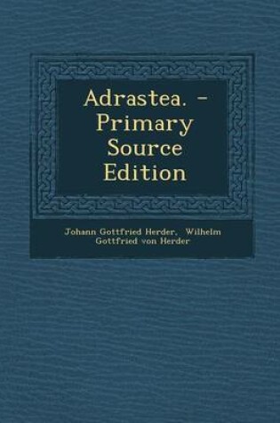 Cover of Adrastea. - Primary Source Edition