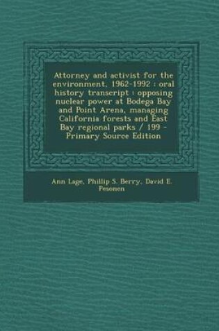 Cover of Attorney and Activist for the Environment, 1962-1992