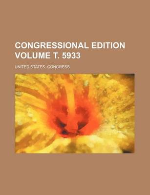 Book cover for Congressional Edition Volume . 5933