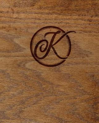 Book cover for Wood Burned Monogram Creative Journal - K