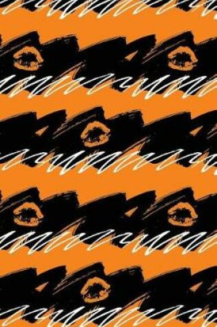 Cover of Journal Notebook Orange Lips - Abstract Orange and Black Pattern