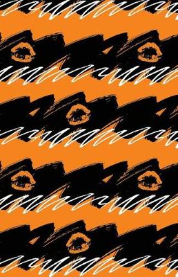 Cover of Journal Notebook Orange Lips - Abstract Orange and Black Pattern