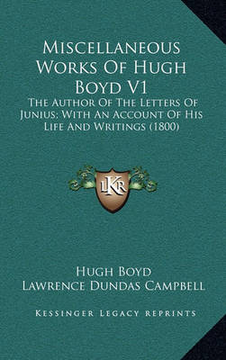 Book cover for Miscellaneous Works of Hugh Boyd V1