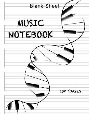 Book cover for Blank Sheet Music Notebook Piano DNA