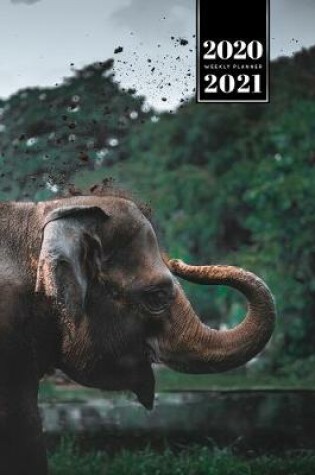 Cover of Elephant Mammoth Week Planner Weekly Organizer Calendar 2020 / 2021 - Play in Mud