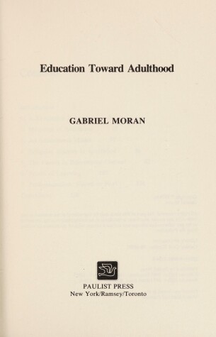 Book cover for Education Toward Adulthood