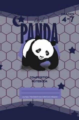 Cover of Lord Panda Primary Composition 4-7 Notebook, 102 Sheets, 6 x 9 Inch Blue Cover