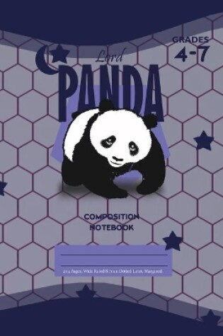 Cover of Lord Panda Primary Composition 4-7 Notebook, 102 Sheets, 6 x 9 Inch Blue Cover