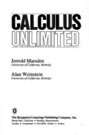 Cover of Calculus Unlimited