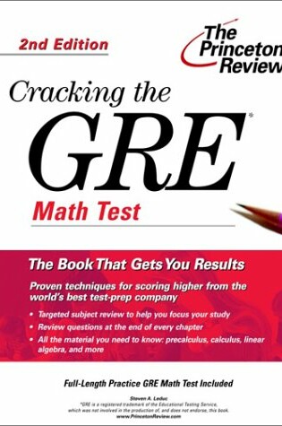 Cover of Cracking Gre Math 2/E