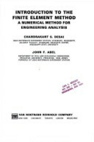 Cover of Introduction to the Finite Element Method