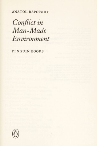 Cover of Conflict in Man-made Environment