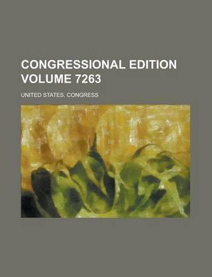 Book cover for Congressional Edition Volume 7263