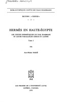 Cover of Hermes En Haute Egypte. Tome I