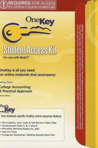 Cover of Onekey WebCT, Student Access Kit, Accounting 1-12