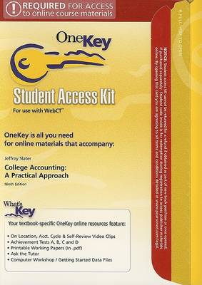 Book cover for Onekey WebCT, Student Access Kit, Accounting 1-12