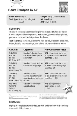 Cover of BC NF Grey A/3A Future Transport By Air Guided Reading Cards