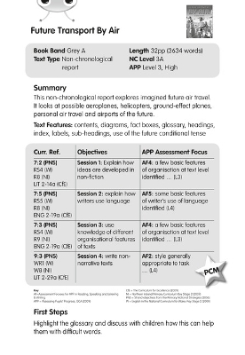 Cover of BC NF Grey A/3A Future Transport By Air Guided Reading Cards